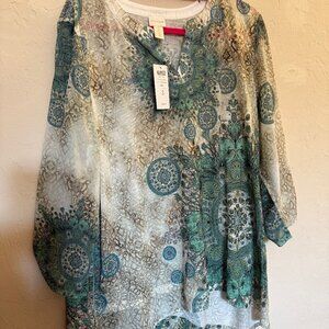NEW Chico's Top 3/4 Sleeve Pattern, Size 3